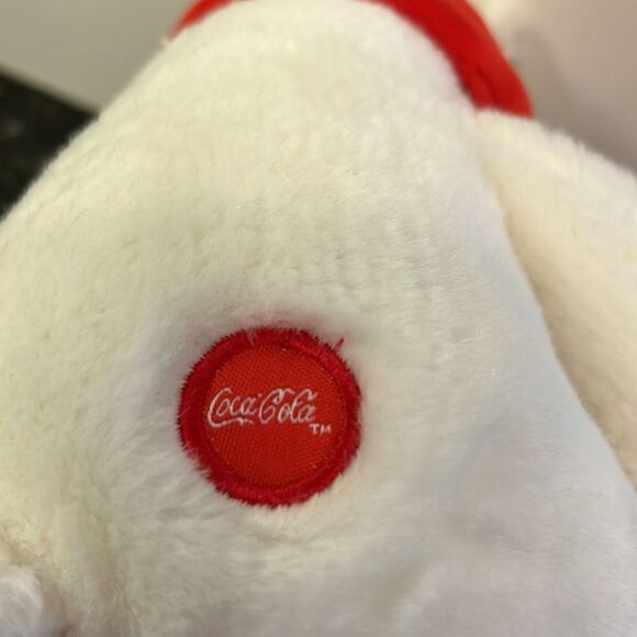 COCA COLA COKE Collec 7" Sitting WHITE POLAR BEAR PLUSH DOLL  Clean - Picture 7 of 7